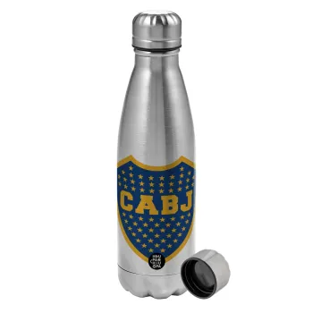Club Atlético Boca Juniors, Metallic water bottle, stainless steel, 750ml
