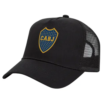 Club Atlético Boca Juniors, Trucker Hat with Mesh, Black, (COTTON, KIDS, UNISEX, ONE SIZE)