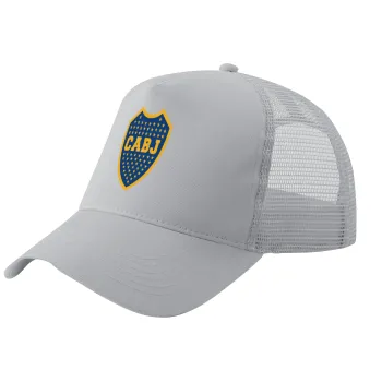 Club Atlético Boca Juniors, Καπέλο Trucker με Δίχτυ, ΓΚΡΙ, (ΒΑΜΒΑΚΕΡΟ, ΠΑΙΔΙΚΟ, UNISEX, ONE SIZE)