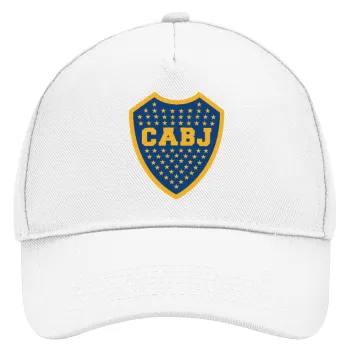 Club Atlético Boca Juniors, Adult Baseball Cap, Drill, White (100% COTTON, ADULT, UNISEX, ONE SIZE)