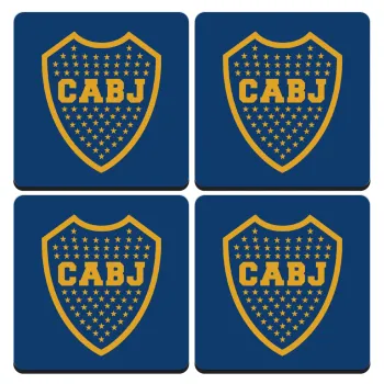 Club Atlético Boca Juniors, ΣΕΤ 4 Σουβέρ ξύλινα τετράγωνα (9cm)