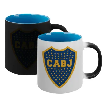 Club Atlético Boca Juniors, Κούπα Μαγική εσωτερικό μπλε, κεραμική 330ml που αλλάζει χρώμα με το ζεστό ρόφημα