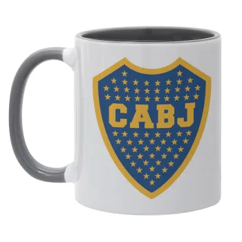 Club Atlético Boca Juniors, Κούπα χρωματιστή γκρι, κεραμική, 330ml