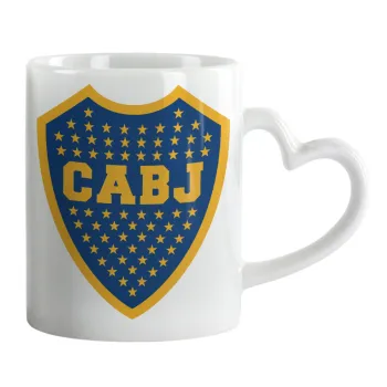 Club Atlético Boca Juniors, Mug heart handle, ceramic, 330ml
