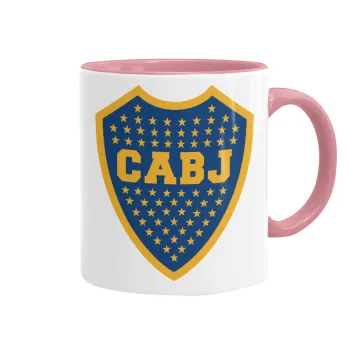Club Atlético Boca Juniors, Κούπα χρωματιστή ροζ, κεραμική, 330ml