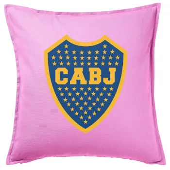 Club Atlético Boca Juniors, Μαξιλάρι καναπέ ΡΟΖ 100% βαμβάκι, περιέχεται το γέμισμα (50x50cm)