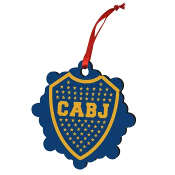 Club Atlético Boca Juniors, Christmas ornament snowflake wooden 7.5cm