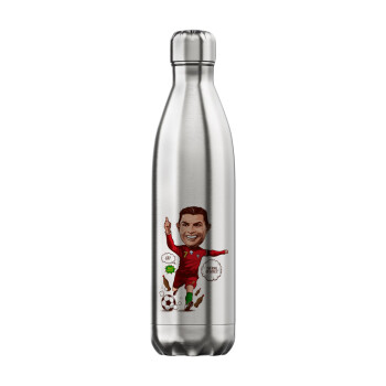 Cristiano Ronaldo, Inox (Stainless steel) hot metal mug, double wall, 750ml