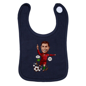 Cristiano Ronaldo, Σαλιάρα με Σκρατς 100% Organic Cotton Μπλε (0-18 months)