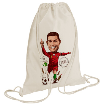Cristiano Ronaldo, Τσάντα πλάτης πουγκί GYMBAG natural (28x40cm)
