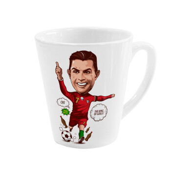 Cristiano Ronaldo, Κούπα κωνική Latte Λευκή, κεραμική, 300ml
