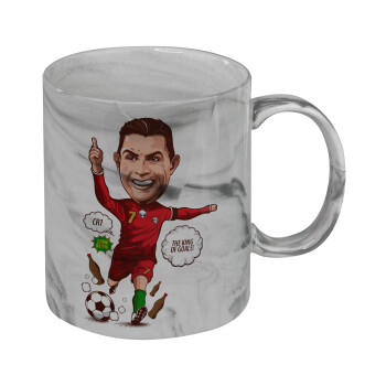 Cristiano Ronaldo, Mug ceramic marble style, 330ml