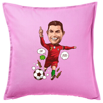 Cristiano Ronaldo, Sofa cushion Pink 50x50cm includes filling