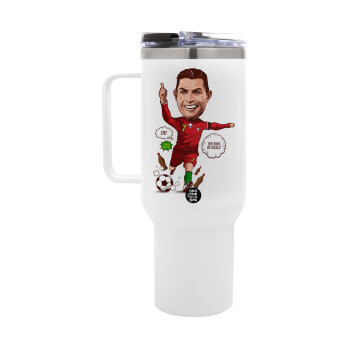 Cristiano Ronaldo, Mega Stainless steel Tumbler with lid, double wall 1,2L