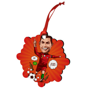Cristiano Ronaldo, Christmas ornament snowflake wooden 7.5cm
