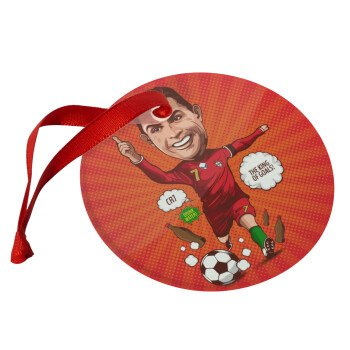 Cristiano Ronaldo, Christmas ornament glass 9cm