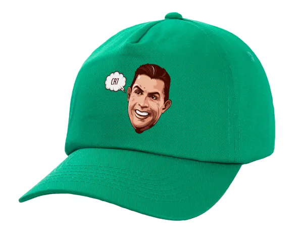 Cristiano Ronaldo — Καπέλο Ενηλίκων Baseball, 100% Βαμβακερό,  Πράσινο (ΒΑΜΒΑΚΕΡΟ, ΕΝΗΛΙΚΩΝ, UNISEX, ONE SIZE)
