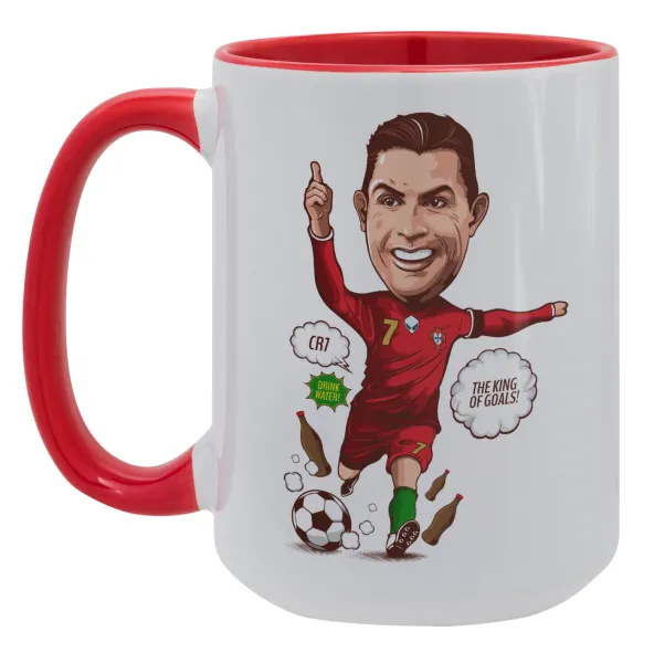 Cristiano Ronaldo — Mega mug 15oz, red ceramic, 450ml