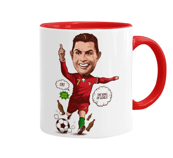 Cristiano Ronaldo — Κούπα χρωματιστή κόκκινη, κεραμική, 330ml