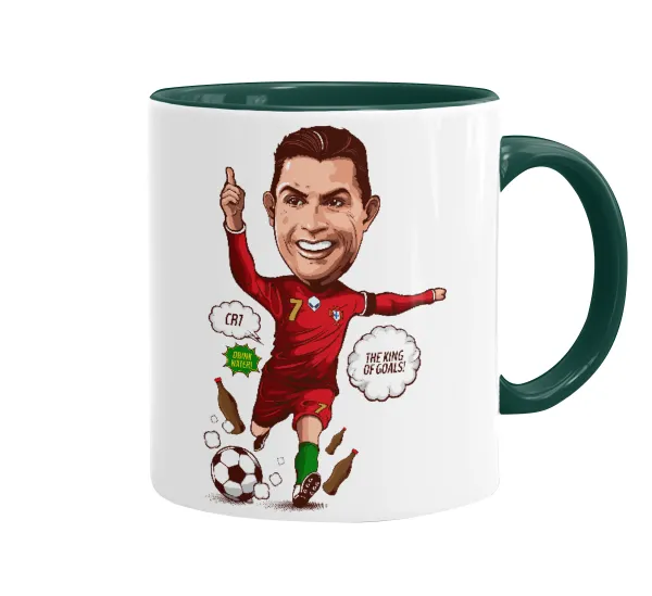 Cristiano Ronaldo — Mug colored green, ceramic, 330ml