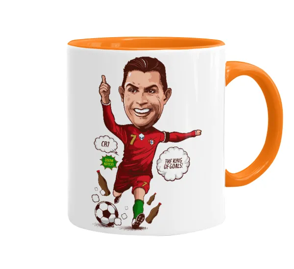 Cristiano Ronaldo — Κούπα χρωματιστή πορτοκαλί, κεραμική, 330ml