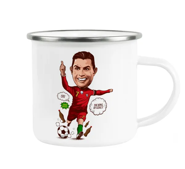 Cristiano Ronaldo — Metallic enamel cup white 360ml