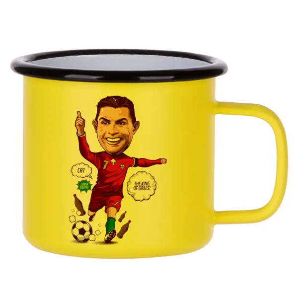 Cristiano Ronaldo — Κούπα Μεταλλική εμαγιέ ΜΑΤ Κίτρινη 360ml