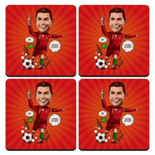 Cristiano Ronaldo — Σουβέρ ξύλινα τετράγωνα (9cm)