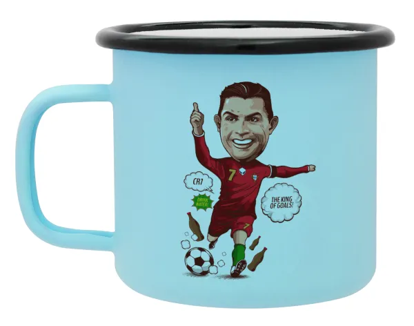 Cristiano Ronaldo — Κούπα Μεταλλική εμαγιέ ΜΑΤ σιέλ 360ml