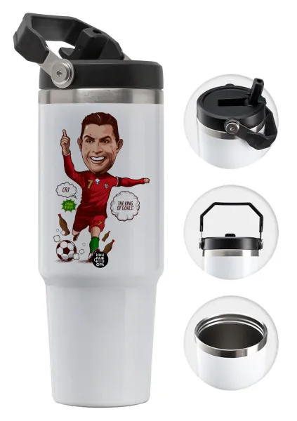 Cristiano Ronaldo — Θερμός Ανοξείδωτο 30oz με χερούλι