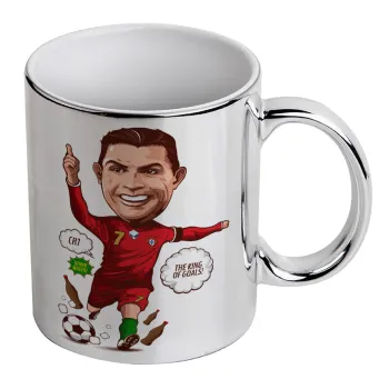 Cristiano Ronaldo, Κούπα κεραμική, ασημένια καθρέπτης, 330ml