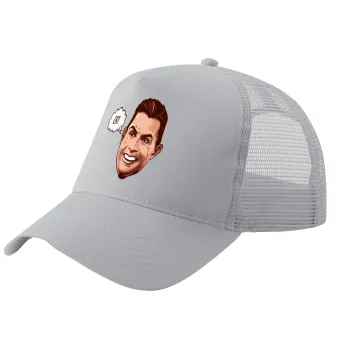 Cristiano Ronaldo, Trucker Hat with Mesh, GREY, (COTTON, KIDS, UNISEX, ONE SIZE)