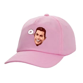 Cristiano Ronaldo, Casual children's baseball cap, 100% Cotton Twill, PINK (COTTON, CHILDREN'S, ONE SIZE)