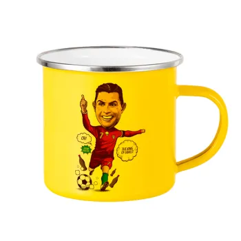 Cristiano Ronaldo, Yellow Enamel Metallic Cup 360ml
