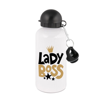 Lady Boss, Metal water bottle, White, aluminum 500ml