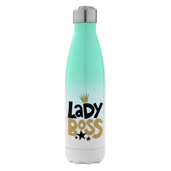 Lady Boss, Metal mug thermos Green/White (Stainless steel), double wall, 500ml