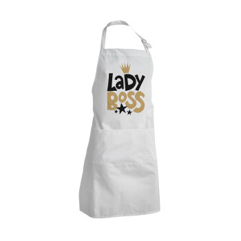 Lady Boss, Adult Chef Apron (with sliders and 2 pockets)