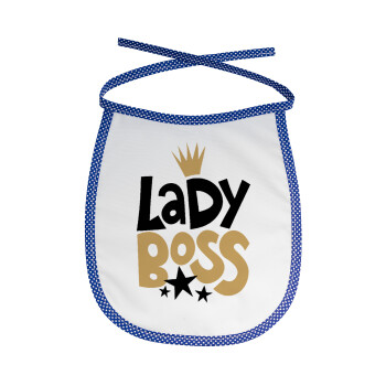 Lady Boss, Σαλιάρα μωρού αλέκιαστη με κορδόνι Μπλε