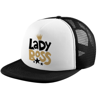 Lady Boss, Καπέλο Soft Trucker με Δίχτυ Black/White 