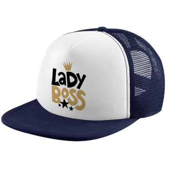 Lady Boss, Καπέλο Ενηλίκων Soft Trucker με Δίχτυ Dark Blue/White (POLYESTER, ΕΝΗΛΙΚΩΝ, UNISEX, ONE SIZE)