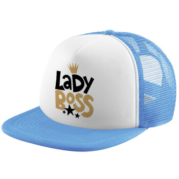 Lady Boss, Καπέλο Soft Trucker με Δίχτυ Γαλάζιο/Λευκό