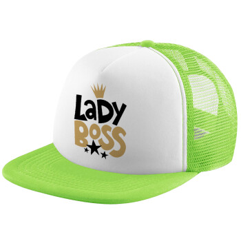 Lady Boss, Καπέλο Soft Trucker με Δίχτυ Πράσινο/Λευκό
