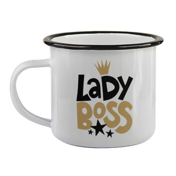 Lady Boss, Κούπα εμαγιέ με μαύρο χείλος 360ml