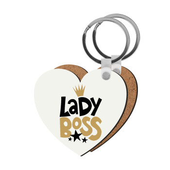 Lady Boss, Μπρελόκ Ξύλινο καρδιά MDF