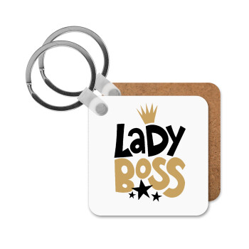 Lady Boss, Μπρελόκ Ξύλινο τετράγωνο MDF