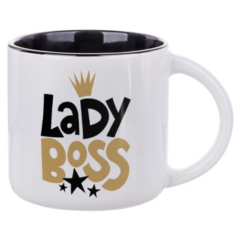 Lady Boss, Κούπα κεραμική 400ml Λευκή/Μαύρη