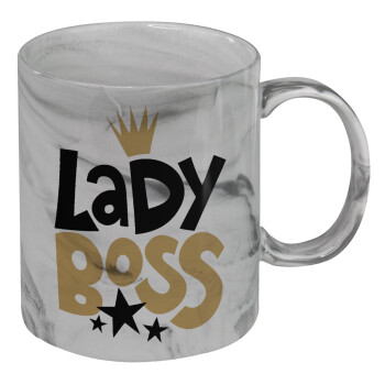 Lady Boss, Mug ceramic marble style, 330ml
