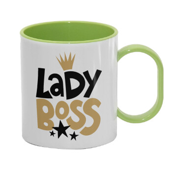 Lady Boss, Κούπα (πλαστική) (BPA-FREE) Polymer Πράσινη για παιδιά, 330ml
