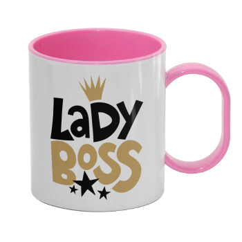 Lady Boss, Κούπα (πλαστική) (BPA-FREE) Polymer Ροζ για παιδιά, 330ml