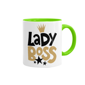 Lady Boss, Mug colored light green, ceramic, 330ml
